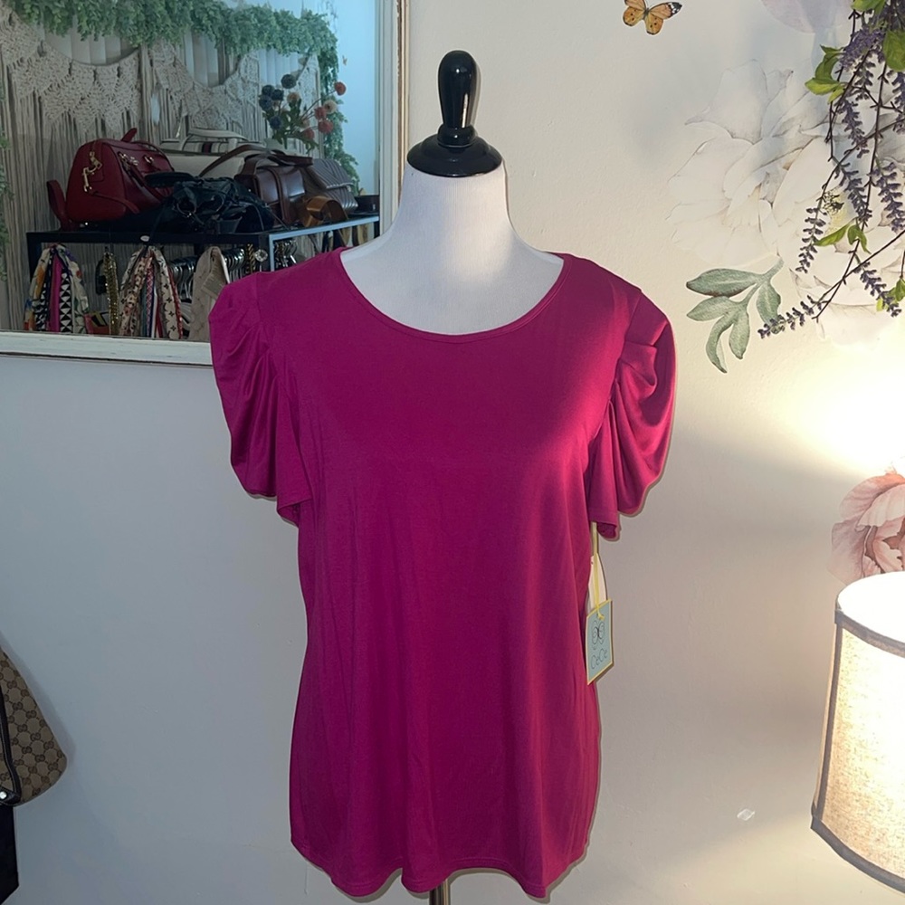 Cece NWT blouse! Beautiful “sizzle pink” color.